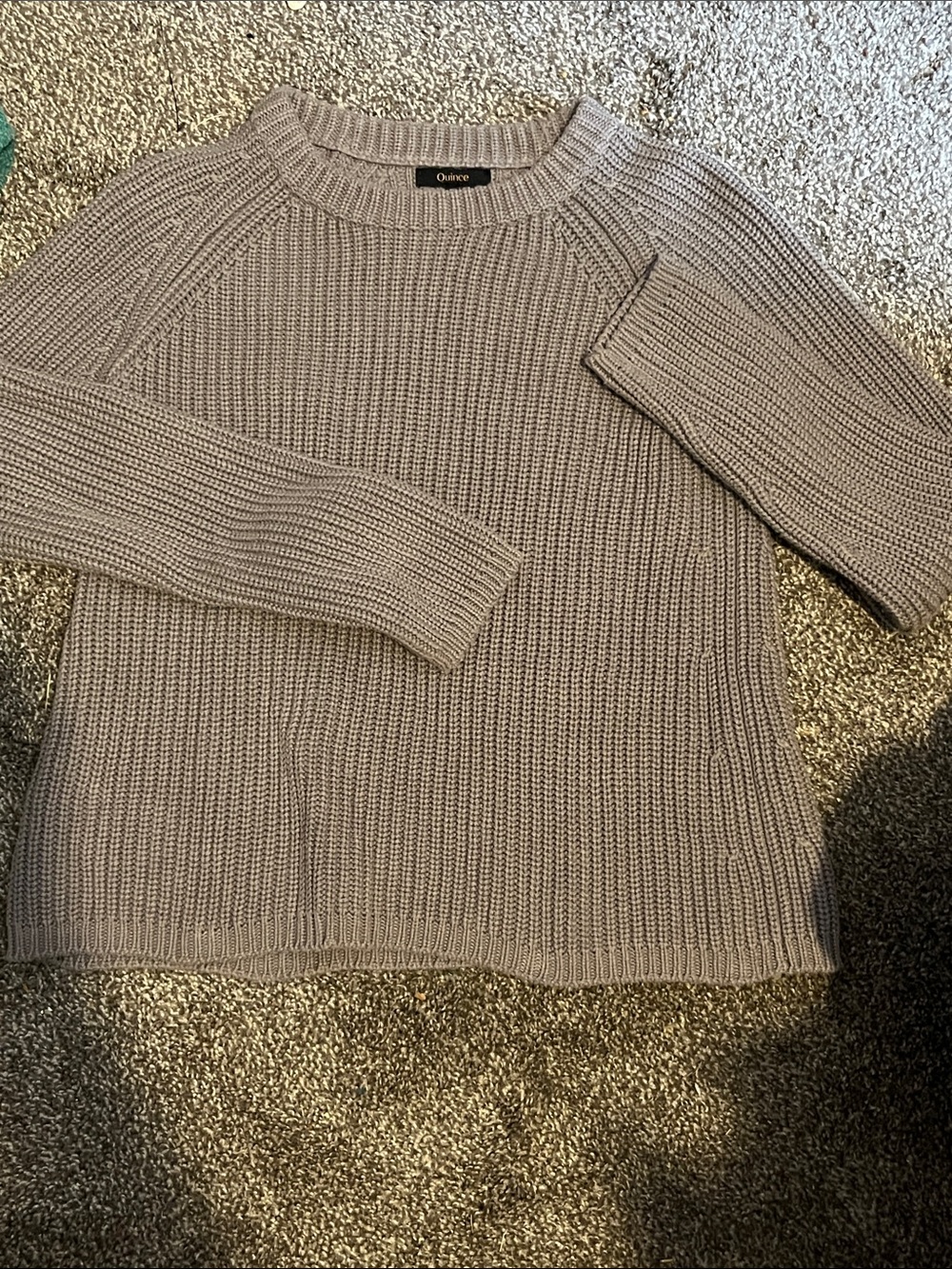 Quince Organic Ribbed Crewneck Sweater in Gray in color SZ Small